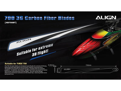 Align 700 Carbon Fibre Main Blades B-Grade : HD700BZT