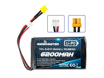 RadioMaster 2S 7.4V 6200mAh Lipo Battery : HP0157.BATT-6200-2S