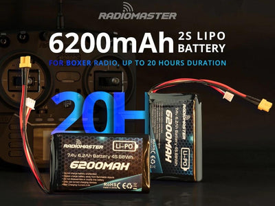 RadioMaster 2S 7.4V 6200mAh Lipo Battery : HP0157.BATT-6200-2S