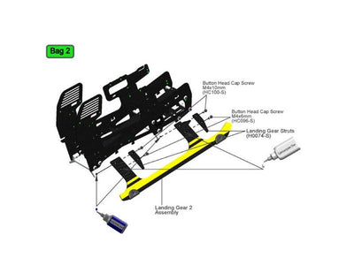 Carbon Landing Gear Stiffener Goblin 630/700/770 : H0074-S