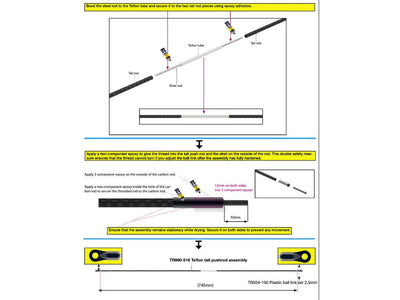 Tron Teflon Tail and Throttle Pushrod Assembly : TR690-516