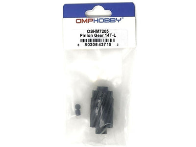OMPHOBBY M7 Pinion Gear (14 Tooth - Left Slant) : OSHM7205