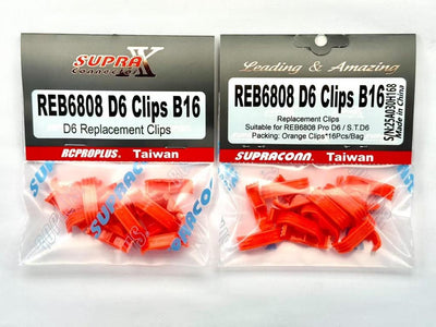 RCPROPLUS D6 Orange Clips 16pcs : REB6808D6CLIPSB16