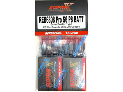 RCPROPLUS 6mm Solder Battery Connector (8M,8F) : REB6808PROS6P8BAT