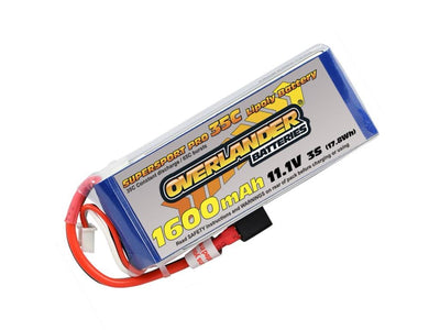 Overlander 1600mAh 11.1V 3S 35C Supersport Pro LiPo Battery : 2565