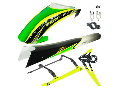 Airbrush Fiberglass Green Scratch Fuselage Combo- Blade Revolution 235 CP : MH-235C-FLCGS