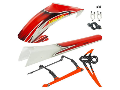 Airbrush Fiberglass Red Racing Fuselage Combo - Blade Revolution 235 CP : MH-235C-FLCRR