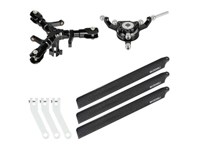 CNC Triple Carbon Fibre Blades Conversion Set (Black) - Blade Revolution 235 CP : MH-235C401TBC