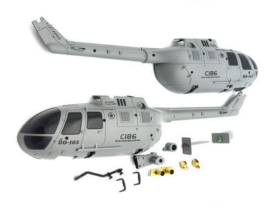 RC ERA C186 B105 Plastic Body Shell Set (Gray) : SC4001067-G
