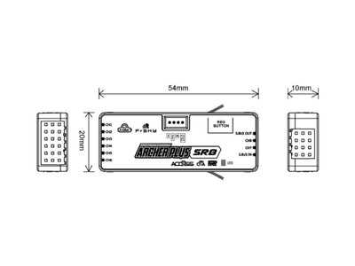 FrSky ACCESS Archer Plus SR8 Stabilised Receiver with 8 Ch Ports : 03020113