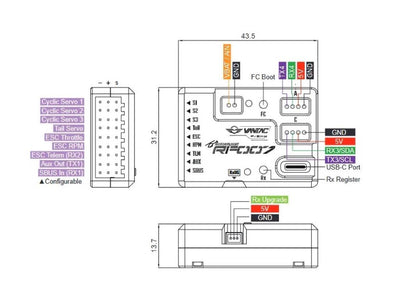 FrSky Vantac RF007 Rotorflight Flight Contoller (TW Version) : 03021861