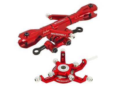 Microheli Precision CNC Aluminium Flybarless Head System (Red) - BLADE 230S/V2/Smart : MH-230S102F