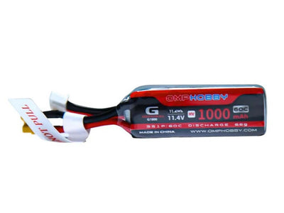 OMPHOBBY 11.4V HV LiPo 60C 1000mAh : OSHM2365 - Midland Helicopters