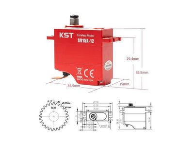 KST SV15X-12 SHV Coreless Metal Gear Mini Servo 13kgf.cm 0.05sec : KST-2516