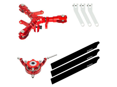 CNC Triple Plastic Blades Conversion set (RED) - OMPHOBBY M2 V3 PRO : MH-M2V3101TBK
