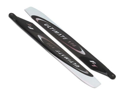 RotorTech 196mm "Ultimate" Carbon Fibre Main Blade Set : RT-196-ULTIMATE