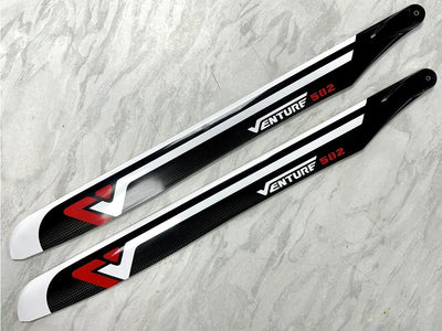 VENTURE 582mm Premium Carbon Main Blades - Red (Second Hand) : MHSH76