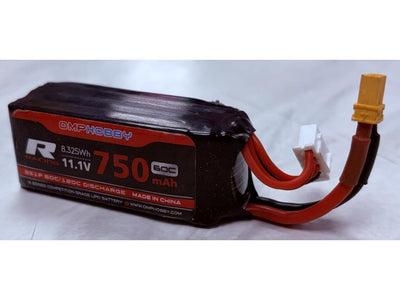 OMPHOBBY 11.1v 750mah 60C Lipo (Second Hand) : MHSH112