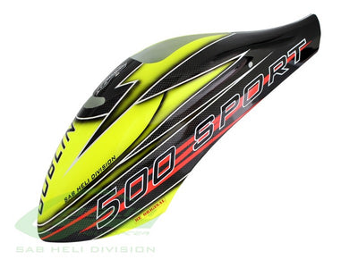 Canomod Airbrush Canopy SAB Yellow/Black - Goblin 500 Sport : H0938-S