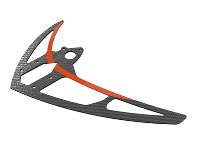 Carbon Vertical Fin w/Bearing, Orange, LOGO 600