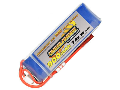 900mAh 2S 7.4v 35C LiPo Battery - Overlander Supersport Pro
