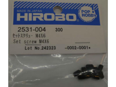 Hirobo Set Screw M4 x 6 (10) : 2531-004