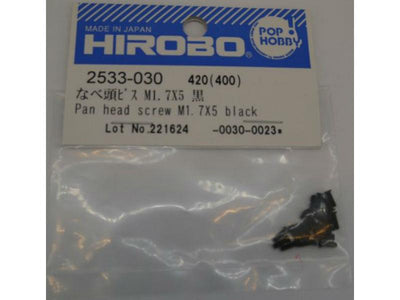 Pan Head Screw M1.7 x 5 Black (20) : 2533-030