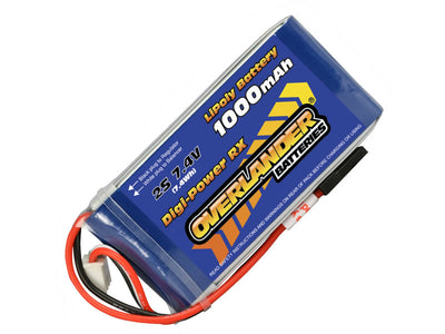 1000mAh 2S 7.4v LiPo Battery Receiver Pack - Overlander Digi-Power (1568)