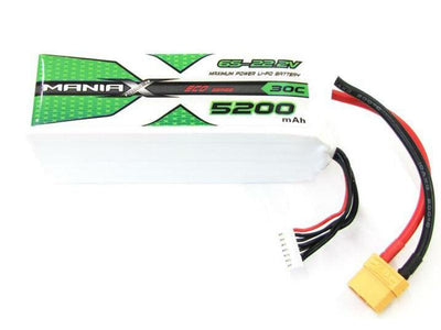 ManiaX 22.2V 5200mAh 30C Lipo Battery Pack : MX5200-6S-30