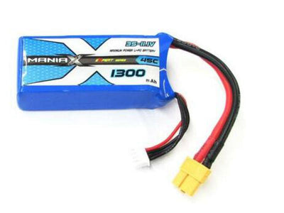 ManiaX 11.1V 1300mAh 45C Lipo Battery Pack : MX1300-3S-45