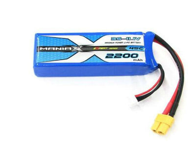 ManiaX 11.1V 2200mAh 45C Lipo Battery Pack : MX2200-3S-45