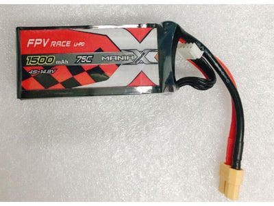 ManiaX FPV 14.8V 1500mAh 75C Lipo Battery : MX1500-4S-75