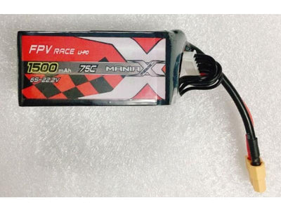 ManiaX FPV 22.2V 1500mAh 75C Lipo Battery : MX1500-6S-75