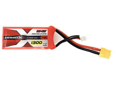 ManiaX 11.1V 1300mah 70C Lipo Battery Pack : MX1300-3S-70