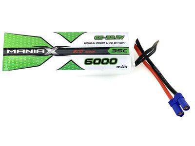 ManiaX 22.2V 6000mah 35C Lipo Battery Pack : MX6000-6S-35