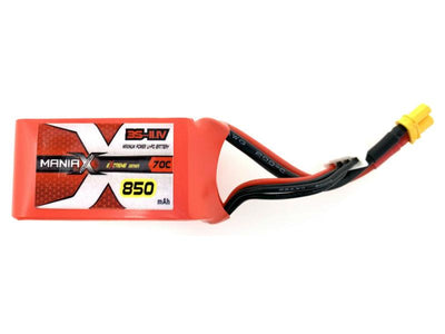 ManiaX 11.1V 850mah 70C Lipo Battery Pack : MX850-3S-70