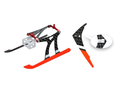 Aluminium/Carbon Fibre Landing Gear W/ Fin (RD) - BLADE NANO CPX/S/S2 (MH-NAS2-GHVR)