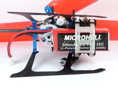 Carbon Fibre Landing Gear W/ Adjustable Battery Mount (RED) - BLADE MCPX BL2 : MH-MBL2106UR