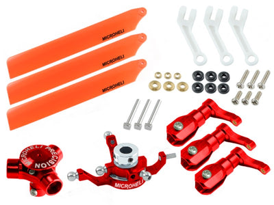CNC AL/Plastic Triple Orange Blade Conversion Set (RED) - BLADE 120S/ S2 : MH-120S101TO