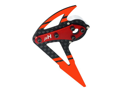 Aluminium/Carbon Fibre Tail Motor Mount W/ Fin Set (RED) - OMP Hobby M2 V2/EXP : MH-M2EX125