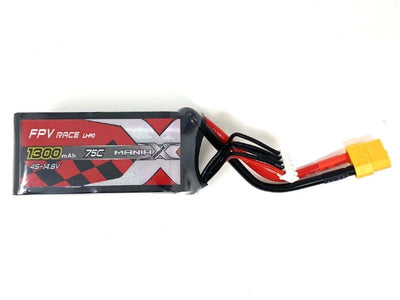 ManiaX 14.8V 1300mah 4S 75C FPV Race Lipo : MX1300-4S-75