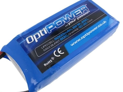 Optipower Lipo Cell Rx Battery 5000mAh 2S 25C