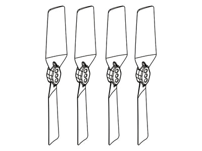 OMPHOBBY M2 Tail Blade Set - Black (4 Sets) : OSHM2038