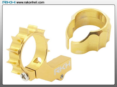 CNC AL 8mm Tail Motor Mount w/Protection Set (Gold) - MCPXBL