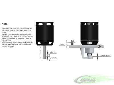 Aluminum Motor Mount W/3rd Brg Support - Goblin 630/700/770 : H0142-S