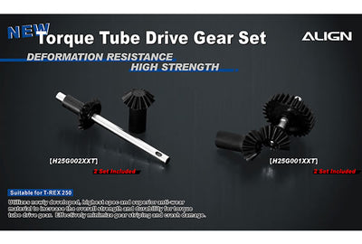 Align Torque Tube Rear Drive Gear Set - T-Rex 250 : H25G002XXT