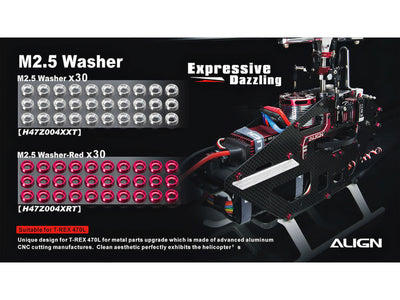 Align T-Rex 470 M2.5 Special Washer Red (30) : H47Z004XRT