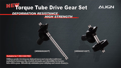 Align Torque Tube Rear Drive Gear Set (Black) - T-Rex 500E : H50G002XXT