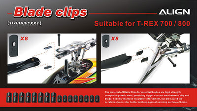 Align T-Rex 700-800 Blade Clips : H70H001XXT