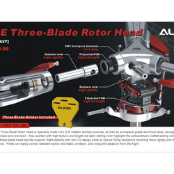 Align T-Rex 700E Three-Blade Rotor Head Conversion : H70H008XXT